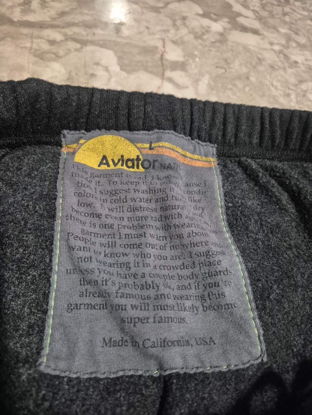 Aviator Nation Black Repeat Bolt Lightning Sweatpants Large - Picture 5 of 7